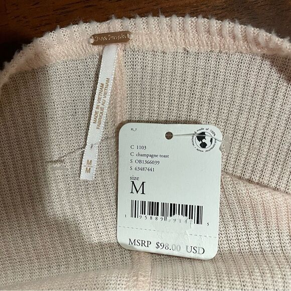 Free People Cozy With You Drape‎ Oversized Pullover in Champagne Toast sz medium - Picture 8 of 9